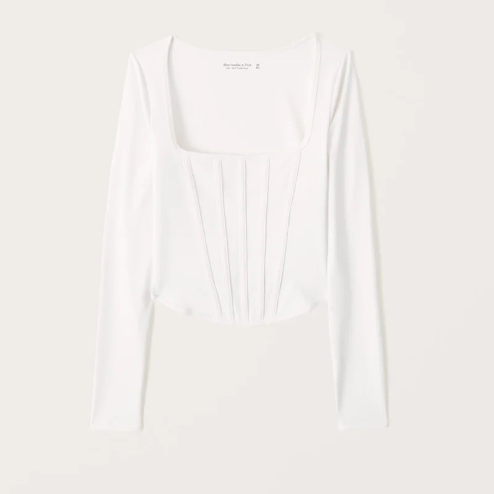 White long sleeve corset top